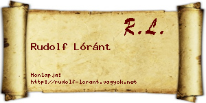 Rudolf Lóránt névjegykártya